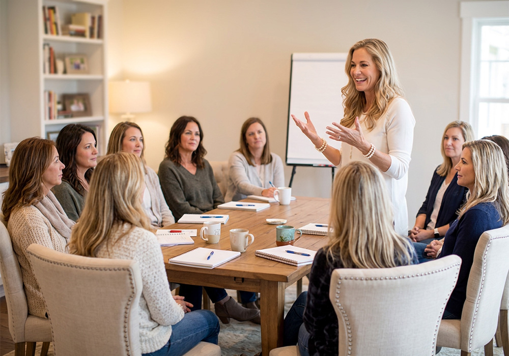 Terry presenting at one of her in-person workshops.